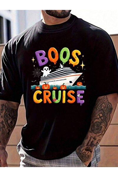 45 BPM تي شيرت صيفي للرجال من القطن 100% بتصميم Boos Cruise Squad Spooky Hall...