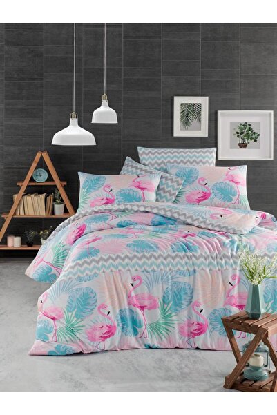 McDecor Σετ σεντονιών διπλού κρεβατιού (240Χ270) Φλαμίνγκο -