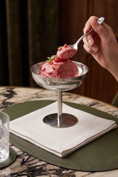 Kitchen Life Stainless Steel Footed Ice Cream Bowl Set-Stainless Steel Presen...