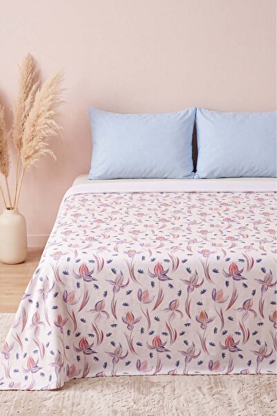 Rivaİstanbul Purple Freesia Patterned Double Printed Pique & Bedspread 200X23...