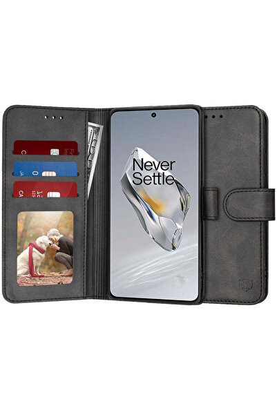 Techsuit Husă pentru OnePlus 12, tip agendă, negru - negru