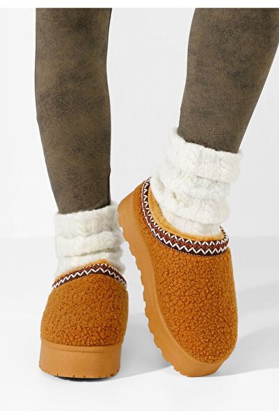 B T Shoes Papuci cu platformă Delsie camel