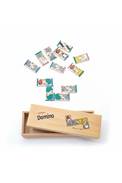 TUFY TOYS Wooden Animal Domino Game - 28 Pieces Educational Domino Set