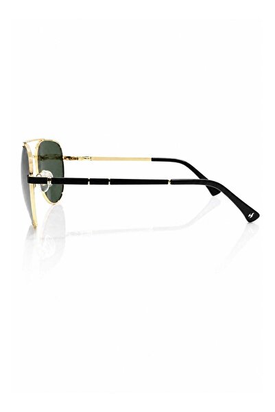 Fumes Apex Polarized Aviator Sunglasses for Men & Women, Gold Metal Frame with Green TAC Polarized UV400 Lenses | Model 6375-C3