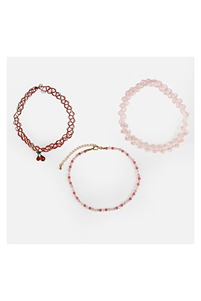 OEM Set coliere copii tip choker, model cireșe, mărgele, 3 bucăți – bijuterie...