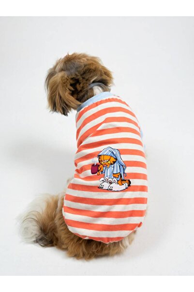 For a Fur Striped Dog T-Shirt with Print Detail