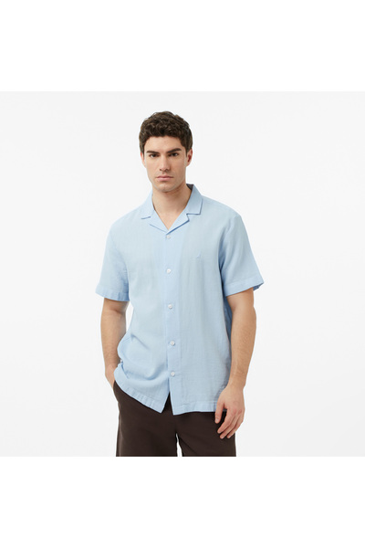 Nautica Erkek Mavi Regular Fit Kısa Kollu Gömlek