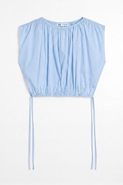 BSL Büzgülü Crop Balon Bluz