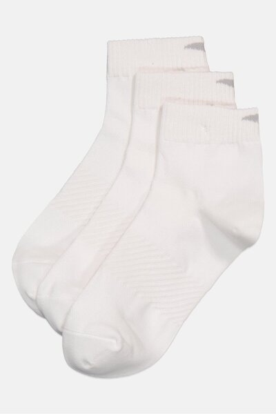 Anta Kids Boy 3 Pairs Brand Logo Ankle Socks, White