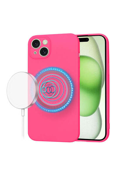 Techsuit Case for iPhone 15 Plus, SoftFlex MagSafe, fuchsia - fuchsia