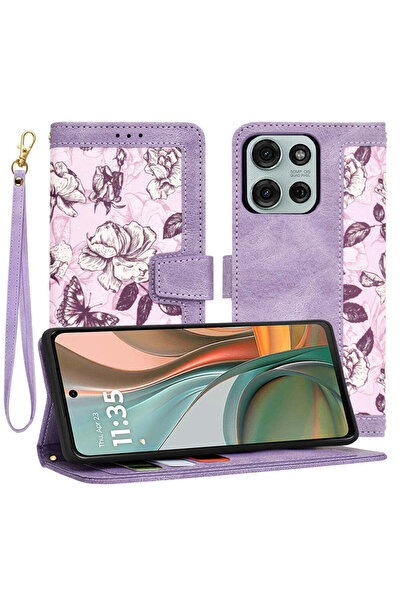 Techsuit Husă pentru Motorola Moto G75, FlipCraft, mov - mov