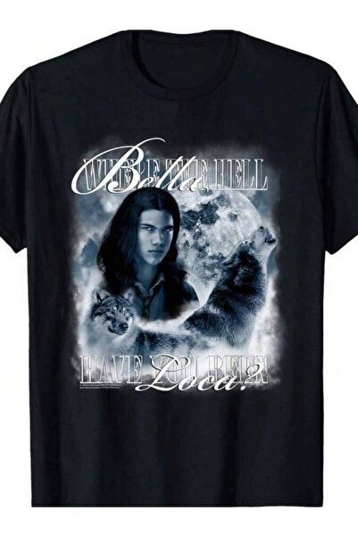 NOURAM تي شيرت Twilight Saga Retro Jacob Wolf Moon Loca Movie