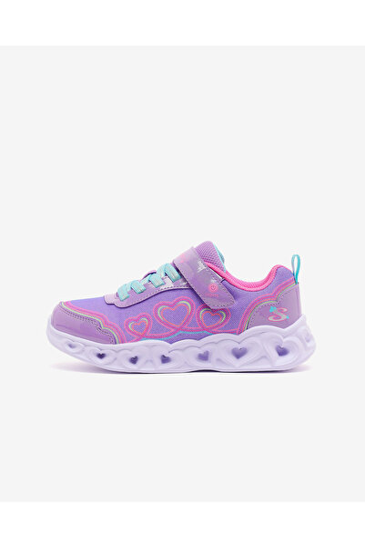 SKECHERS HEART LIGHTS Büyük Kız Çocuk Mor Işıklı Spor Ayakkabı 303736L LVMT