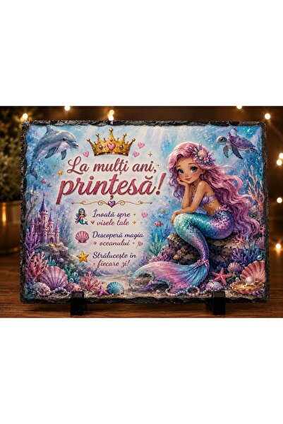 hiperborea Ardezie Personalizată –„La mulți ani, Prințesă!” Sirenă – Cadou pe...