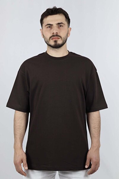 %100 Pamuk Oversize Bisiklet Yaka Erkek Tişört |