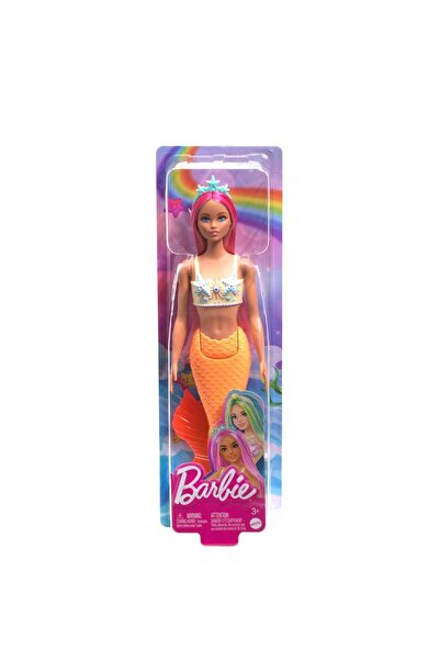 Barbie Papusa sirena cu accesorii, Barbie, Portocaliu, HRR05
