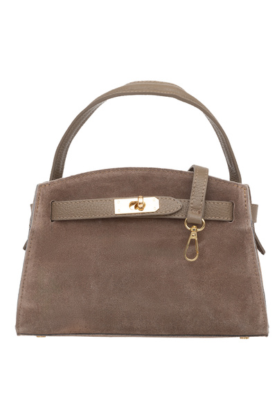 Vera Pelle Geantă Kuferek Suede pentru femei Vita Taupe