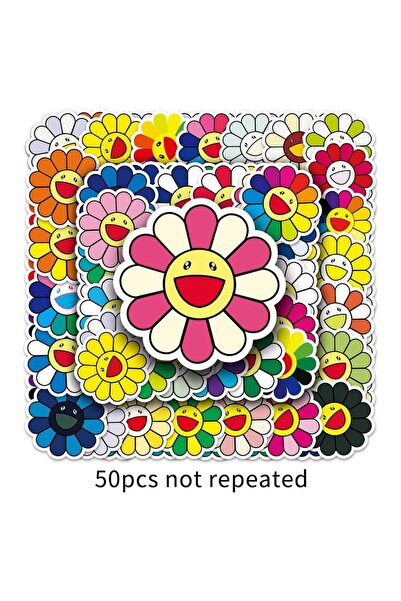 Choice 50pcs 50Pcs Colorful Sunflower Stickers, Cute Flower Decals, Graffiti ...