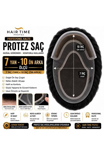 Hairtime 7.10 PROTEZ SAÇ ERKEK GERÇEK İNSAN SAÇI HER YÖNE TARANABİLİR.