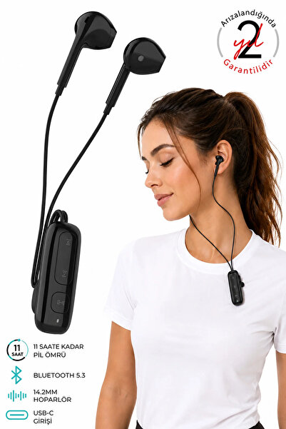 EXENAR Yaka Klipsli Bluetooth Kulaklık Kulakiçi Kablolu Kablosuz TWS Mikrofon...