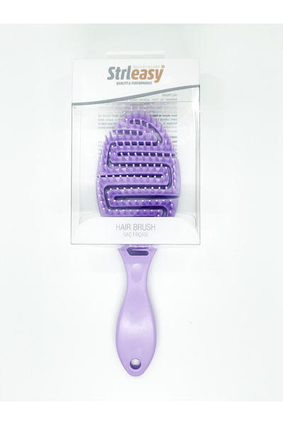 STRLEASY فرشاة شعر برائحة اللافندر، فرشاة شعر مرنة لفك تشابك الشعر بدون مقبض،...