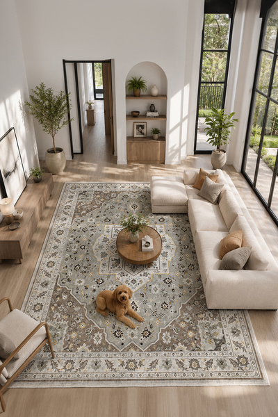 Homefesto Modern Dekoratif Halı – Makinada Yıkanabilir, Kaymaz Taban, İnce Salon Halısı, Mutfak Halısı ve Yolluk