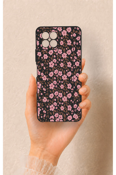 Vip Case Omix X600 Compatible Mini Pink Flower Patterned Silicone Case