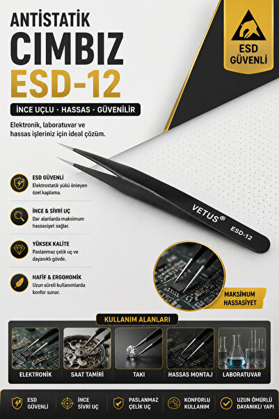 RoboPazar ملاقط Esd الاستاتيكية - Esd-12