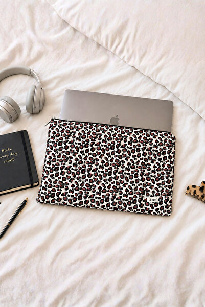 UBOMİ Tigy Leopar Desenli Laptop Tablet Kılıfı 13-14 İnç