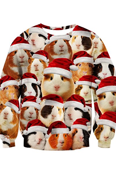 OEM Pulover de Crăciun Unisex 3D cu Imprimeu Model Amuzant de Hamsteri Colora...