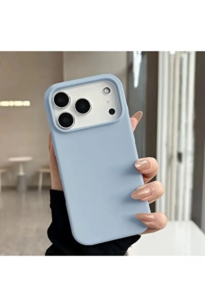 daystar İphone 17 Pro Max ile Uyumlu İçi Kadifeli Yumuşak Dokulu Lansman Mavi Telefon Kılıfı