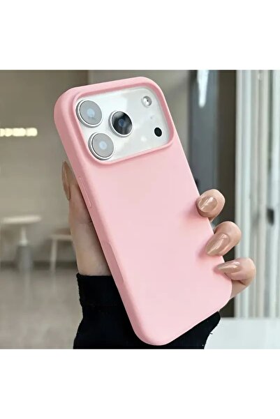 daystar İphone 17 Pro Max ile Uyumlu İçi Kadifeli Yumuşak Dokulu Lansman Toz Pembe Telefon Kılıfı