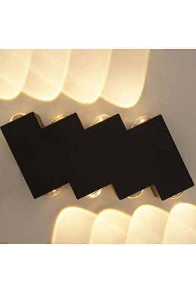 OEM LED стенна лампа AX232, за външна употреба, 8 източника, 8W, черна, 3000K
