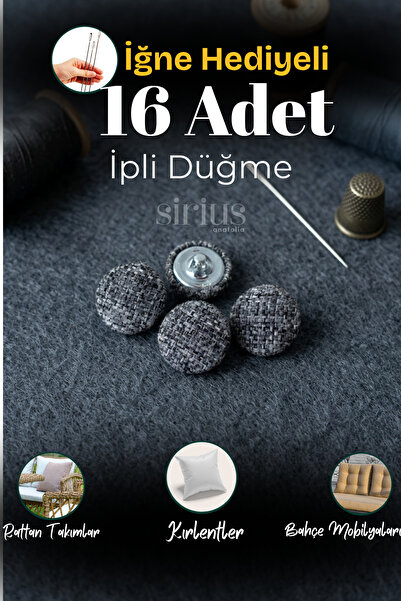SiriusAnatolia 16 Adet Minder,Kırlent,Rattan,Koltuk, Yastık Düğmesi Yumuşak Soft