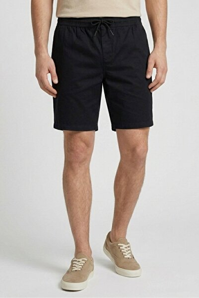 Larsson & Co Men Solid Chino Shorts, Dark Navy