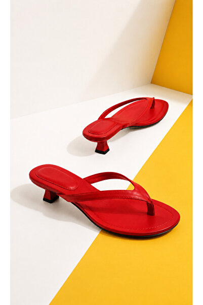CİMİLİ SHOES Women's Colored Flip-Flops with Heels Orthopedic Women's Sandals