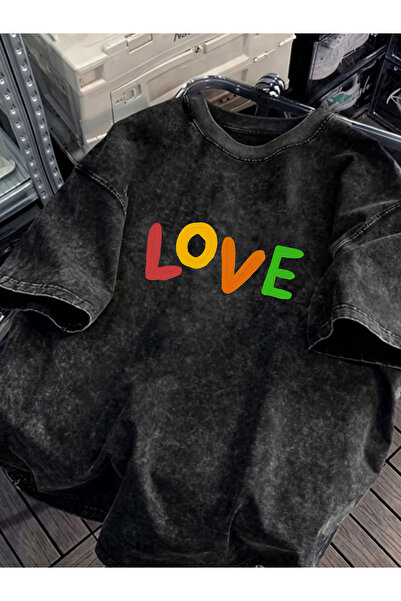 Pink Sky Unisex Oversize Vintage Washed Street Style Μόδα του δρόμου Βαμβακερ...