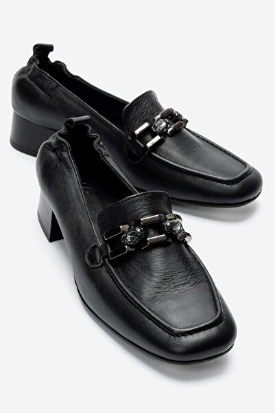 Zeynep Sıradağlı Ferviya Women's Genuine Leather Shoes Black