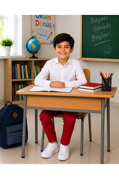 tinytrends Erkek Çocuk Okul Gömlek Gabardin Pantolon Kombini Yeni Sezon Okula Dönüş