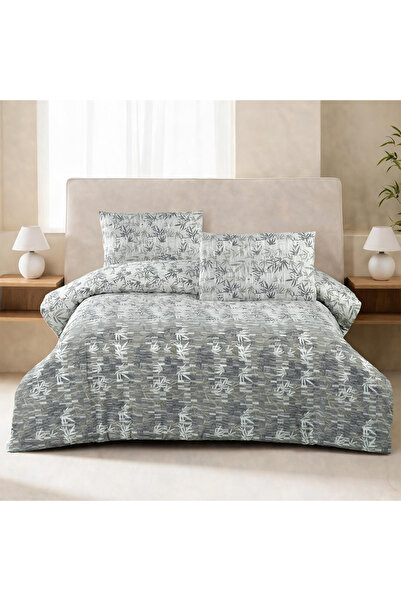 ALTINBAŞAK TEKSTİL Leafora Single 100% Cotton Ranforce Duvet Cover Set Gray 5...