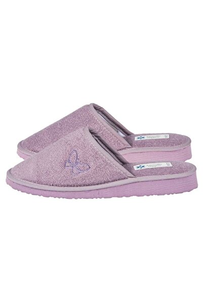 Amaryllis Slippers Γυναικεία πετσετένια παντόφλα μωβ, ελληνικής κατασκευής