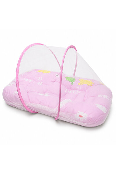 Generic Brand Portable Newborn Mattress with Mosquito Net and Pillow, Pink Color
