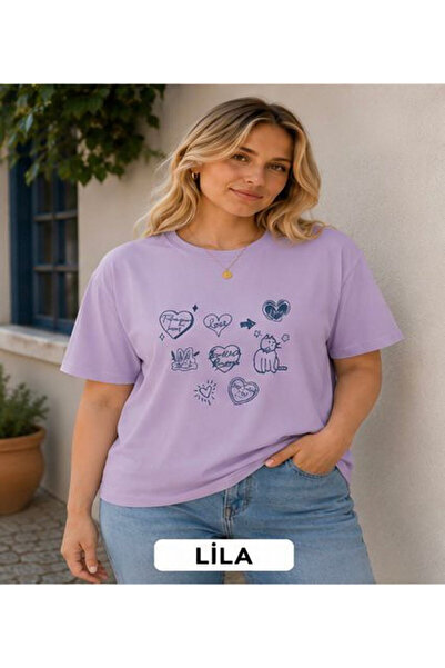 3S MODA تي شيرت مطبوع رقميًا من Big Size Basic Cat