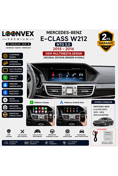 LOONVEX Mercedes-Benz E-Class W212 NTG 5.0 2015-2016 OEM Multimedya Ekran |
