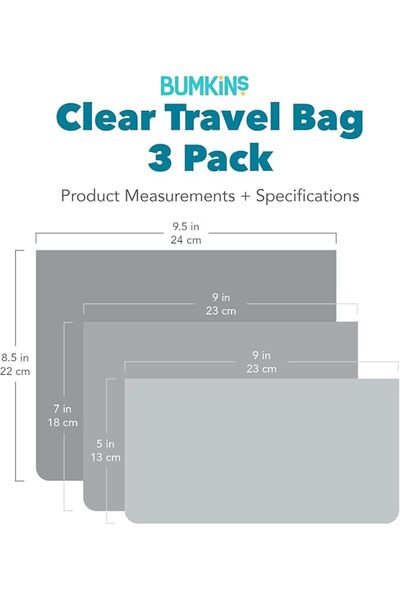 Bumkins Travel Bag, Toiletry, Baby, TSA Approved Pouch, Zip Bag, Quart Size C...