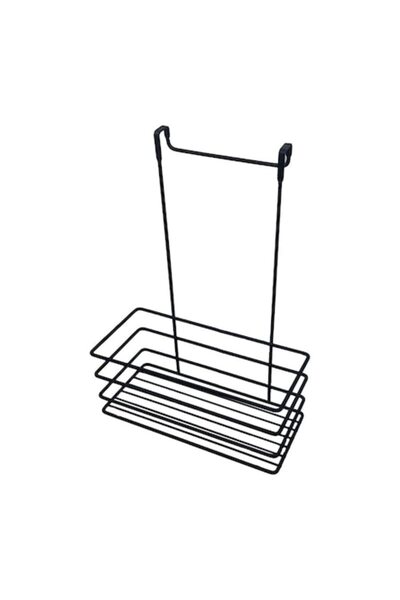 flores Wall-mounted metal spice rack, matte black, SA001B, 240 x 110 x 335 mm