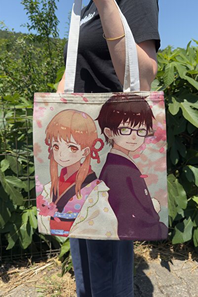 ZipZap Sangatsu No Lion V5 Summer Winter Double-Sided Canvas Printing Tote Ba...