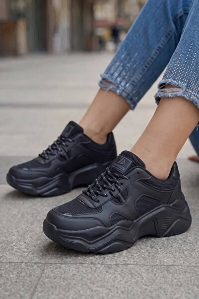 NAVİSHOES Crne ženske patike sa visokom platformom 143NAV