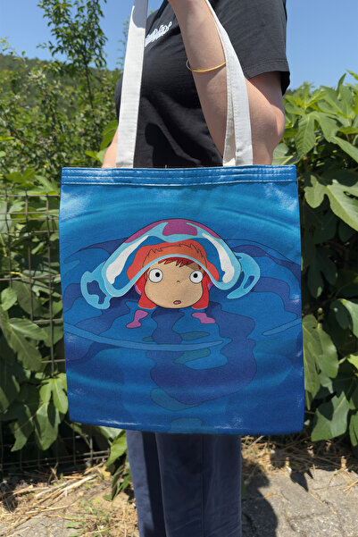 ZipZap Ponyo Miyazaki Ghibli V1 Ljetna Zimska Dvostrana Platnena Torba Anime ...
