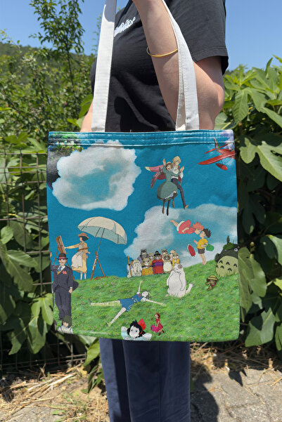 ZipZap Miyazaki V2 Summer and Winter Double-Sided Canvas Print Tote Bag Anime...
